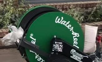 A Kifco water reel parked outside Fisher's Supply in Canby, Oregon